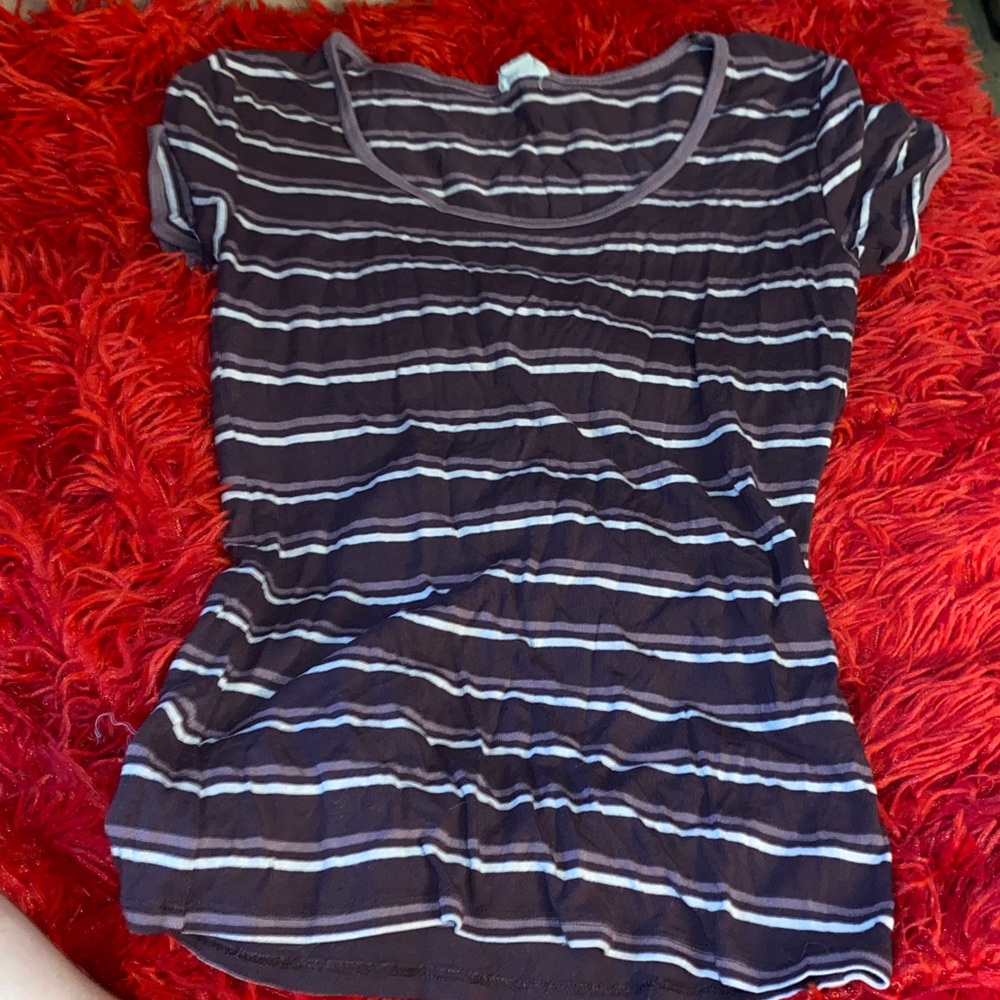 Garage Purple Striped Short Sleeve Tee
